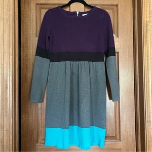 Eliza J Long Sleeve Color Block Sweater Dress